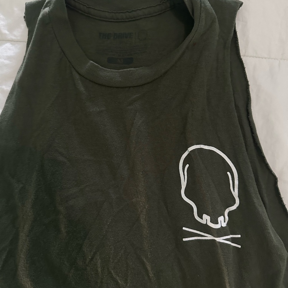 Green Sleeveless Top with Skull Design
